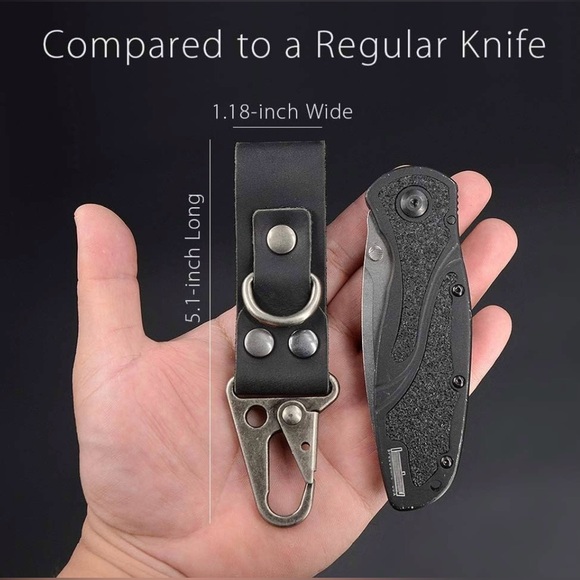 Diodrio EDC Leather Strap Belt Clip Keychain Holder-2 Pack - Picture 4 of 5